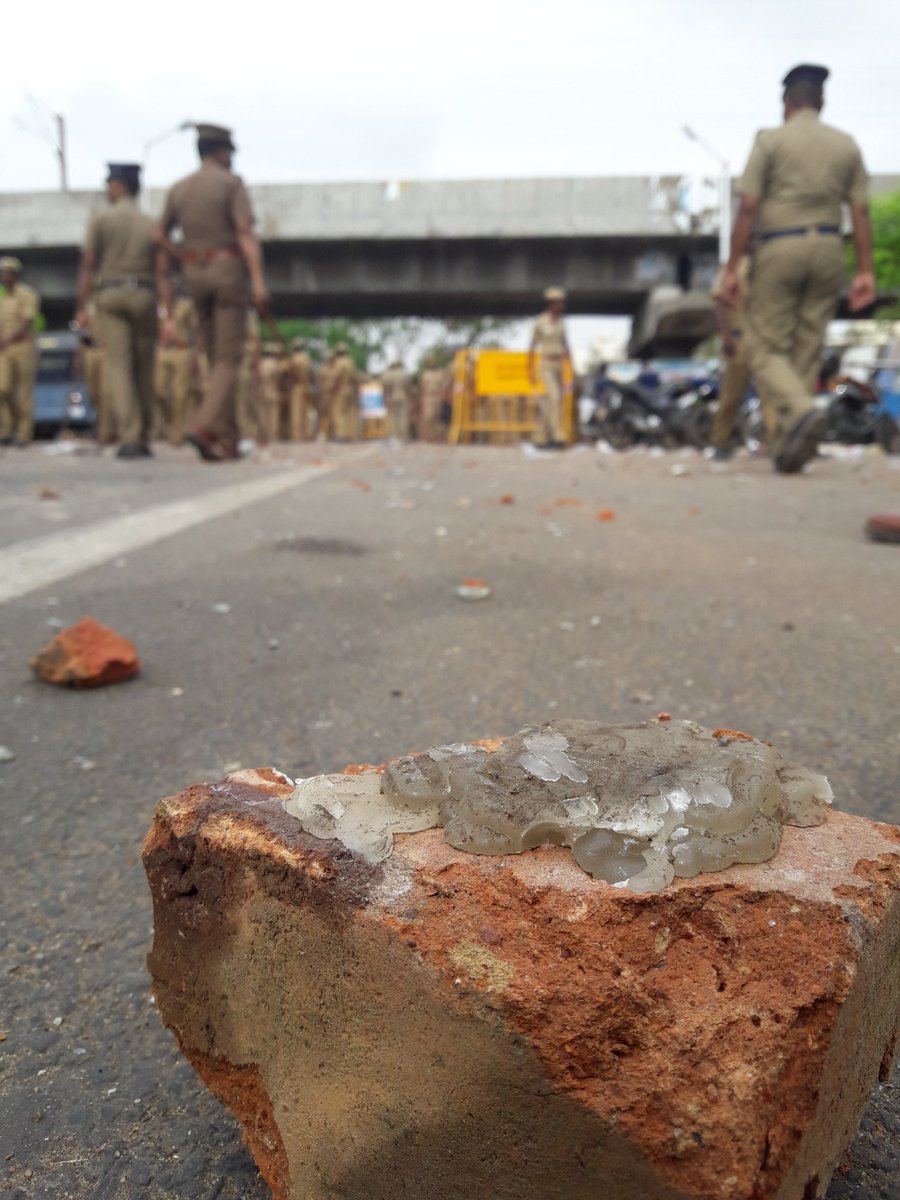 The eviction comes a day after the state government organised Jallikattu in several places following the promulgation of an ordinance enabling the same. Not satisfied with that, the protesters demanded a "permanent" solution, that is, amendment to the Prevention of Cruelty to Animals Act by the central government taking out bulls from the list of performing animals. The police arrived at the Marina Beach on Sunday night. On Monday morning they urged the protesters to vacate Marina which was not heeded to. Police evict Jallikattu protesters,Jallikattu protesters,Jallikattu protester,jallikattu protest,Marina beach,Marina,Jallikattu protesters at Marina beach,Jallikattu,Jallikattu Ban