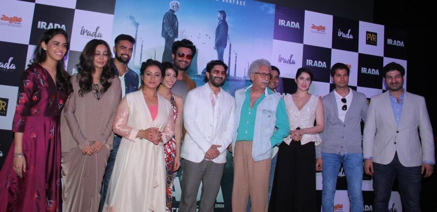 Celebs like Naseeruddin Shah, Arshad Warsi, Rumana Molla, Sharad Kelkar, Sagarika Ghatge, Divya Dutta, Prashantt Guptha, Nikhil Pandey, lyricist Sameer, filmmaker Aparna Singh and others spotted at Irada trailer launch. Irada trailer launch,Irada trailer,Aparna Singh,Rumana Molla,Sharad Kelkar,Sagarika Ghatge,Divya Dutta,Naseeruddin Shah,Arshad Warsi,lyricist Sameer,Prashantt Guptha,Irada trailer launch pics,Irada trailer launch images,Irada trailer launch photos,Irada t