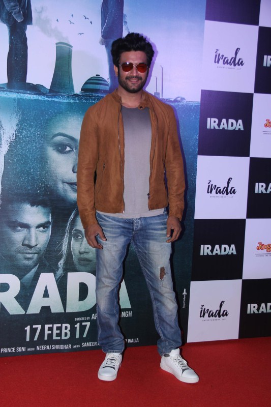Bollywood actor Sharad Kelkar during the trailer launch of film Irada in Mumbai. Irada trailer launch,Irada trailer,Aparna Singh,Rumana Molla,Sharad Kelkar,Sagarika Ghatge,Divya Dutta,Naseeruddin Shah,Arshad Warsi,lyricist Sameer,Prashantt Guptha,Irada trailer launch pics,Irada trailer launch images,Irada trailer launch photos,Irada t