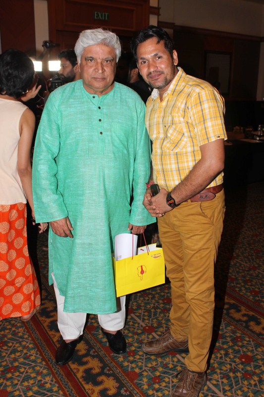 Bollywood poet Javed Akhtar during the jury meet of the 9th Radio Mirchi Music Awards in Mumbai. Radio Mirchi Music Awards,Music Awards,9th Radio Mirchi Music Awards,9th Radio Mirchi Music Awards jury meet,Roop Kumar Rathod,Milind Srivastav,Lyricist Sameer Anjan,singers Suresh Wadkar,Shailendra Singh,Kavita Krishnamurthy,Radio Mirchi Music Awards pic