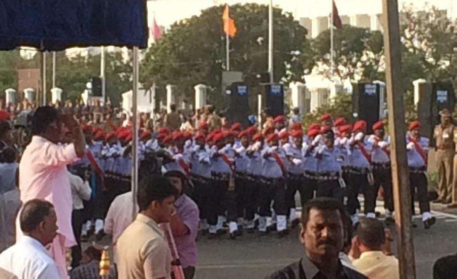 Tamil Nadu celebrated the Republic Day with patriotic fervour on Thursday, with Chief Minister O. Panneerselvam hoisting the tricolour at the Marina beach here. He also took salute from the armed forces and other security forces. Republic Day,68th Republic Day,68th Republic Day celebrations,Republic Day celebrations,Panneerselvam,Tamil Nadu CM O. Panneerselvam,Republic Day celebrations pics,Republic Day celebrations images,Republic Day celebrations photos,Republic Day celebrations