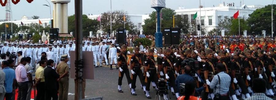 As Maharashtra Governor C.H. Vidyasagar Rao is holding additional charge in Tamil Nadu and had to unfurl the national flag in that state, Panneerselvam hoisted the tricolour here. Republic Day,68th Republic Day,68th Republic Day celebrations,Republic Day celebrations,Panneerselvam,Tamil Nadu CM O. Panneerselvam,Republic Day celebrations pics,Republic Day celebrations images,Republic Day celebrations photos,Republic Day celebrations