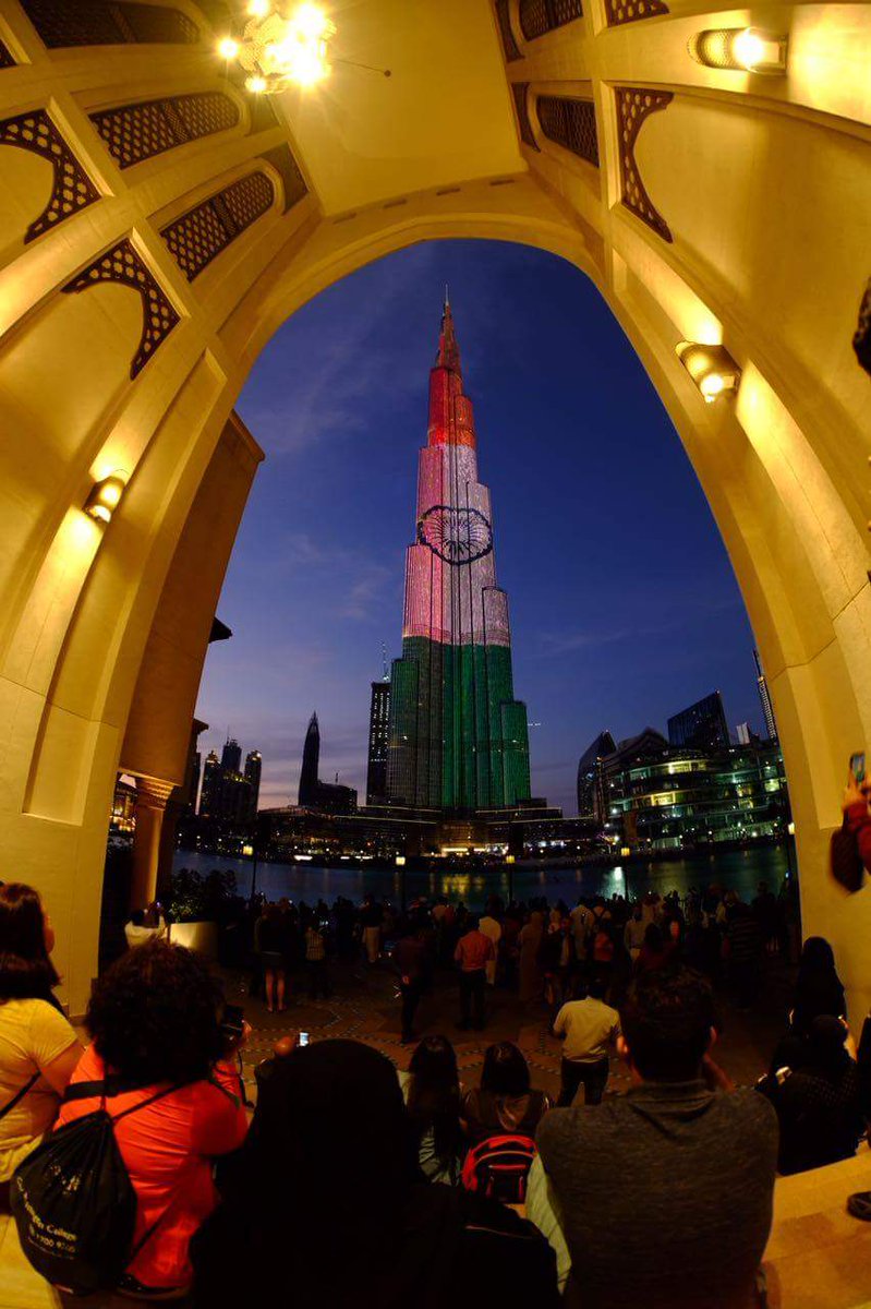 World's tallest building Burj Khalifa in Dubai lit up in Tri-Colours to celebrate Indian's 68th Republic Day, showcasing bond between India & UAE. 68th Republic Day,Burj Khalifa,Burj Khalifa lights up in colours of Indian flag,Burj Khalifa Indian flag,India flag,India flag on Burj Khalifa,68th Republic Day special,UAE