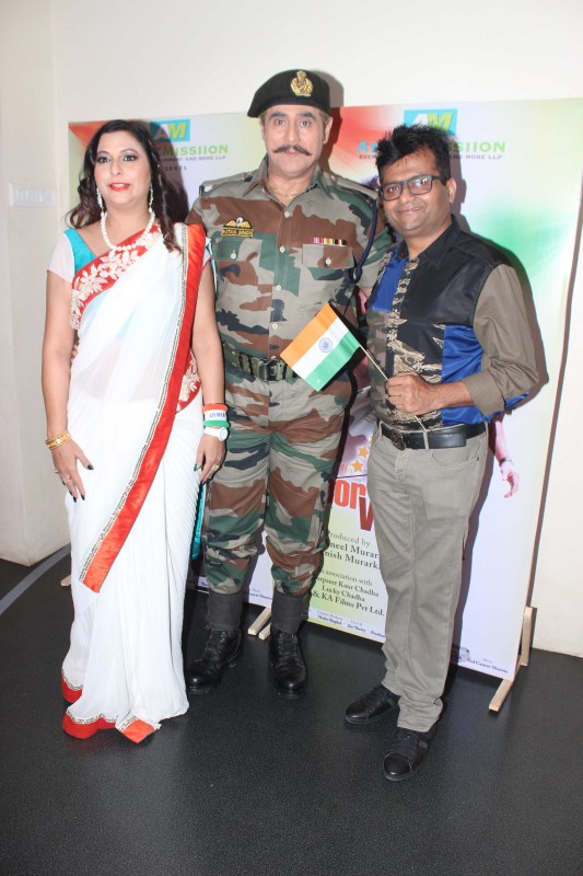 Congress leader Gurpreet Kaur Chadha, Bollywood actor Puneet Issar and Aneel Murarka, MD, Mirachem Industries during the launch of short film Shoorveer in Mumbai. Shoorveer,Short film Shoorveer,Shoorveer launch,Rohan Mehra,Congress leader Gurpreet Kaur Chadha,Puneet Issar,Aneel Murarka,Radio Jockey Pritam Singh