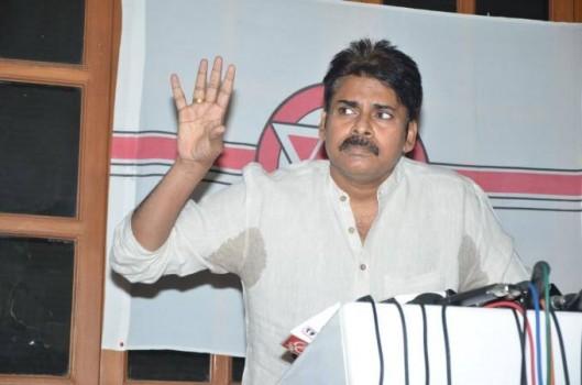 Photos of Telugu Actor and Jana Sena party leader Pawan Kalyan political press meet on AP special status.