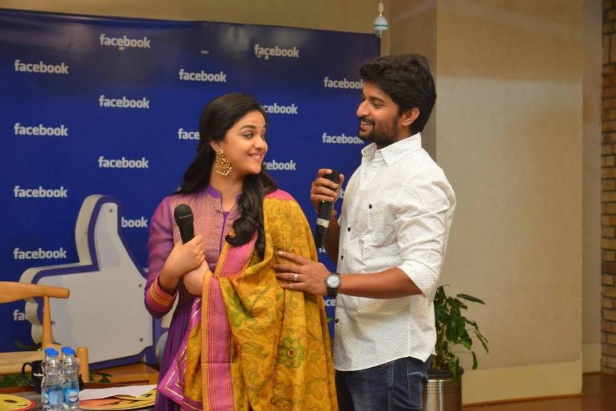 South Indian actor Nani and Keerthy Suresh visit Facebook Hyderabad Office to promote their upcoming movie Nenu Local. Nani,Keerthy Suresh,Nani and Keerthy Suresh,Nani at Facebook office,Keerthy Suresh at Facebook office,Nenu Local,Nenu Local promotion,Nenu Local movie promotion,Nenu Local promotion pics,Nenu Local promotion images,Nenu Local promotion photos,Nenu Local p
