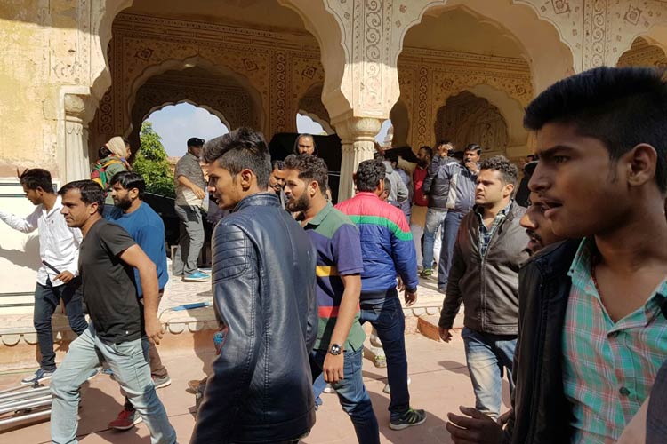 Activists of a Rajput organisation, Shree Rajput Karni Sena, protested and misbehaved with the crew of Sanjay Leela Bhansali's upcoming film "Padmavati" here on Friday, police and eyewitnesses said. Sanjay Leela Bhansali attacked,Sanjay Leela Bhansali,sanjay leela bhansali attacked on Padmavati sets,Padmavati,Padmavati shooting,Deepika Padukone,Ranveer Singh,Shahid Kapoor