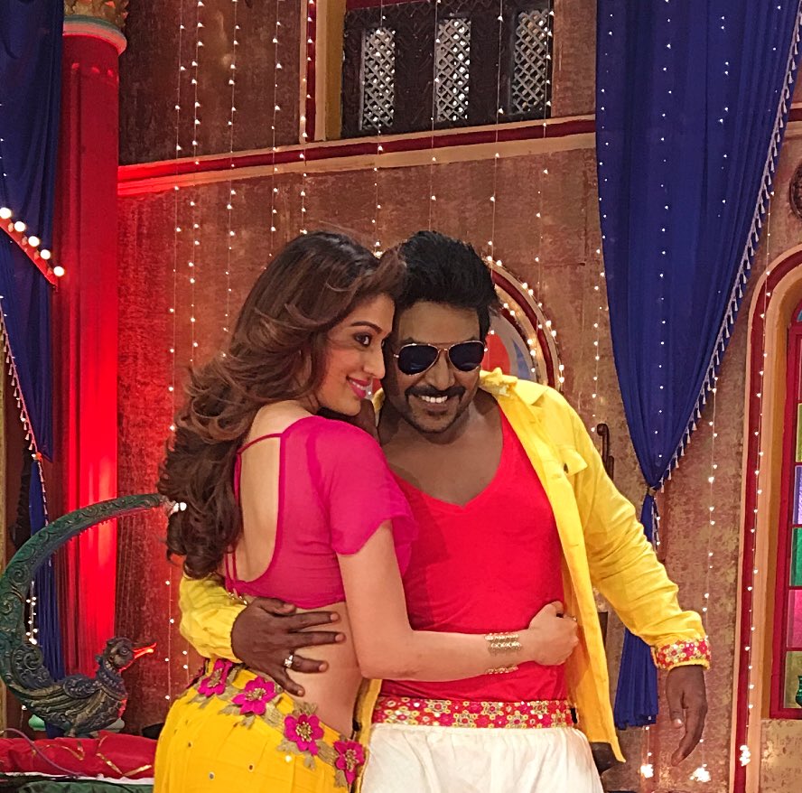 Actor Raghava Lawrence and actress Raai Laxmi on sets of Motta Shiva Ketta Shiva Item song shoot. Raghava Lawrence,Raai Laxmi,Raghava Lawrence and Raai Laxmi,Motta Shiva Ketta Shiva,Motta Shiva Ketta Shiva Item song,HaraHaraMahadev song,Hara Hara Mahadev song