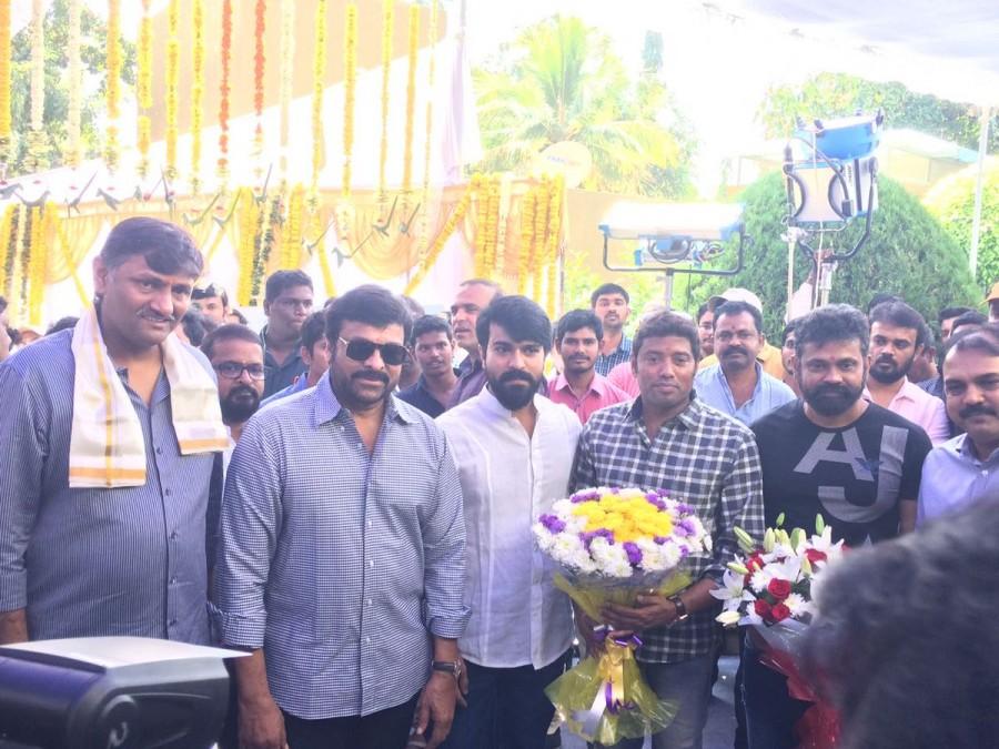 Megastar Chiranjeevi at Ram Charan's RC 11 movie launch. To be directed by Sukumar, the film is tipped to be a rural romantic drama. The film will be produced by Mythri Movie Makers and it is slated to go on the floors from next month. Megastar Chiranjeevi,Chiranjeevi,Ram Charan,RC 11 movie launch,RC 11 launch,RC 11 movie launch pics,RC 11 movie launch images,RC 11 movie launch photos,RC 11 movie launch stills,RC 11 movie launch pictures