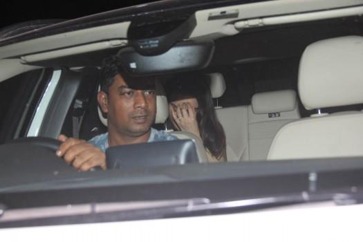 Bollywood actress Preity Zinta & Mukesh Chabra Snapped at PVR Juhu in Mumbai.