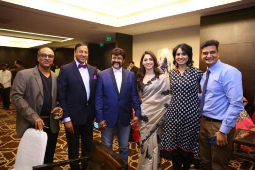 TSR felicitates Balakrishna & Krish on Gautamiputra Satakarni success. Celebs like Tamannah, Jayasudha, Vishnu Manchu, Manoj Manchu, Daggubati Venkatesh, SS Rajamouli, K Raghavendra Rao, Balakrishna's wife Vasundhara, Shubhalekha Sudhakar and others graced the event.