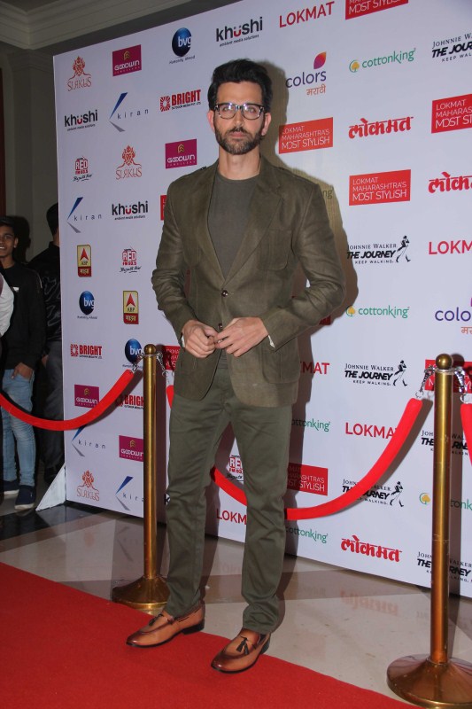 Bollywood actor Hrithik Roshan spotted during the Lokmat Maharashtra Most Stylish Awards in Mumbai on January 31, 2017. Hrithik Roshan,Radhika Apte,Ajinkya Rahane,Tiger Shroff,Lokmat Maharashtra's Most Stylish Awards,Lokmat Maharashtra,Most Stylish Awards,Most Stylish Awards pics,Most Stylish Awards images,Most Stylish Awards photos,Most Stylish Awards stills,Most Sty