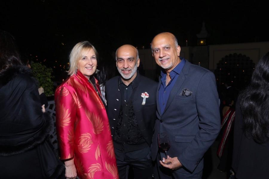 (R-L) Alex Kuruvilla of Conde Nast India, Manish Arora with a friend at Vogue India's party in honour of International photographer Mario Testino. Katrina Kaif,Mario Testino bash,Vogue,Mario Testino