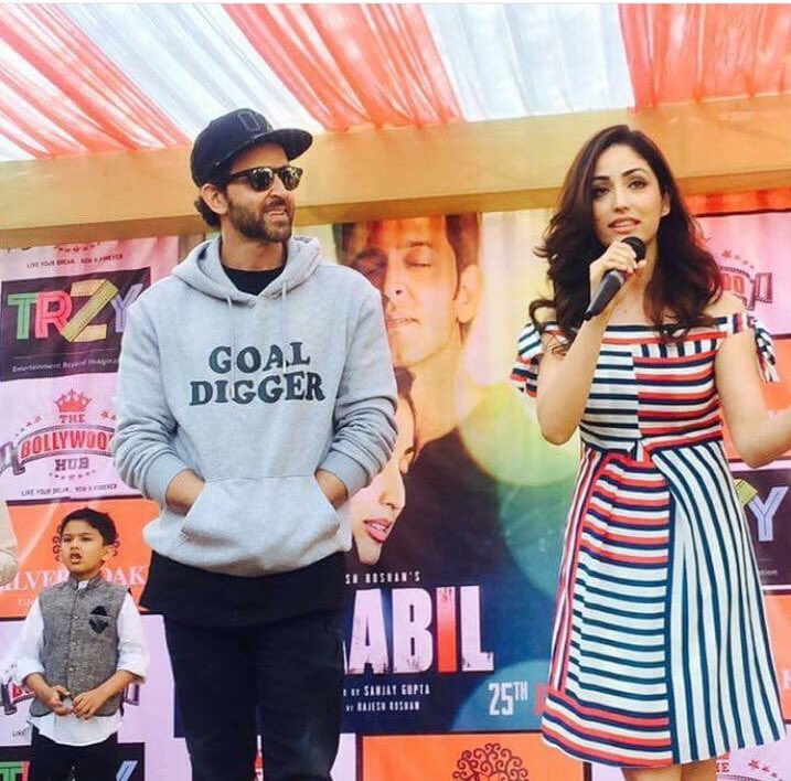Bollywood actor Hrithik Roshan and actress Yami Gautam promote Kaabil in Ahmedabad. Hrithik Roshan and Yami Gautam,Hrithik Roshan,Yami Gautam,Kaabil,Kaabil promotion,Kaabil movie promotion,Kaabil promotion in Ahmedabad,Kaabil promotion pics,Kaabil promotion images,Kaabil promotion photos,Kaabil promotion stills,Kaabil promotion pictures