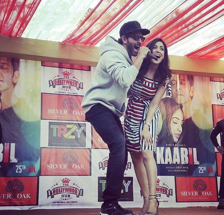 Bollywood actor Hrithik Roshan and actress Yami Gautam promote Kaabil in Ahmedabad. Hrithik Roshan and Yami Gautam,Hrithik Roshan,Yami Gautam,Kaabil,Kaabil promotion,Kaabil movie promotion,Kaabil promotion in Ahmedabad,Kaabil promotion pics,Kaabil promotion images,Kaabil promotion photos,Kaabil promotion stills,Kaabil promotion pictures