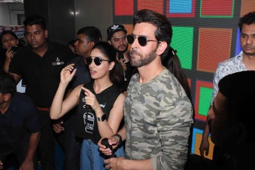 Bollywood actors Hrithik Roshan and Yami Gautam spotted during the promotion of film Kaabil movie at Mithibai College festival in Mumbai on February 1, 2017.