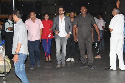Bollywood actor Hrithik Roshan spotted at Mumbai airport.