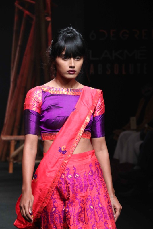 A model displays the creation of fashion by Sanjukta Dutta during the Lakme Fashion Week Summer/Resort 2017, in Mumbai. Preity Zinta,Preity Zinta at Lakme Fashion Week 2017,Lakme Fashion Week 2017,Lakme Fashion Week,Preity Zinta walks the ramp,Preity Zinta pics,Preity Zinta images,Preity Zinta photos,Preity Zinta stills,Preity Zinta pictures