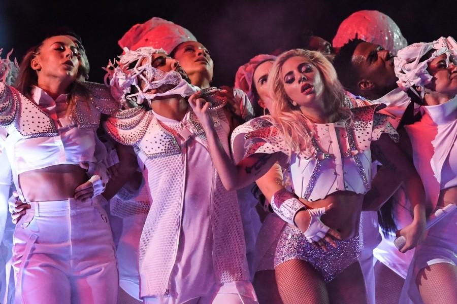 Singer Lady Gaga performs during the halftime show at Super Bowl LI between the New England Patriots and the Atlanta Falcons in Houston. Lady Gaga at halftime,Lady Gaga Super Bowl,Lady Gaga,Lady Gaga Super Bowl 2017,singer Lady Gaga,Lady Gaga halftime performance,Lady Gaga halftime performance pics,Lady Gaga halftime performance images,Lady Gaga halftime performance photos,Lady Gaga halfti