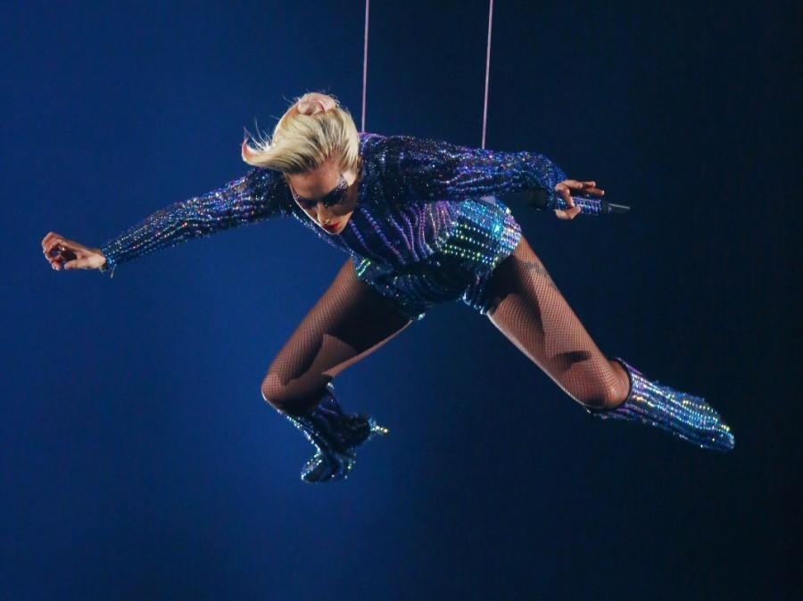 Singer Lady Gaga performs during the halftime show at Super Bowl LI between the New England Patriots and the Atlanta Falcons in Houston. Lady Gaga at halftime,Lady Gaga Super Bowl,Lady Gaga,Lady Gaga Super Bowl 2017,singer Lady Gaga,Lady Gaga halftime performance,Lady Gaga halftime performance pics,Lady Gaga halftime performance images,Lady Gaga halftime performance photos,Lady Gaga halfti
