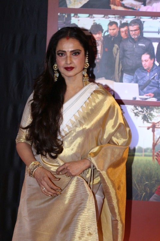 Bollywood actor Rekha during the success party of film Dangal in Mumbai. Aamir Khan,Alia Bhatt,Shahid Kapoor,Rekha,Fatima Sana Shaikh,Sanya Malhotra,Dangal success party,Dangal,Dangal success party pics,Dangal success party images,Dangal success party photos,Dangal success party stills,Dangal success party pictures,Radhika Apt