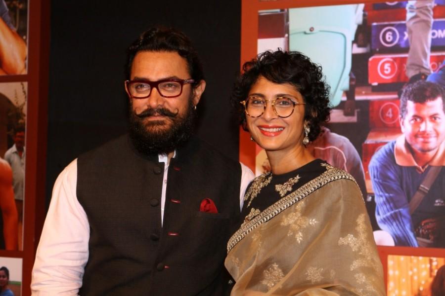 Bollywood actor Aamir Khan along with his wife Kiran Rao during the success party of film Dangal in Mumbai. Aamir Khan,Alia Bhatt,Shahid Kapoor,Rekha,Fatima Sana Shaikh,Sanya Malhotra,Dangal success party,Dangal,Dangal success party pics,Dangal success party images,Dangal success party photos,Dangal success party stills,Dangal success party pictures,Radhika Apt