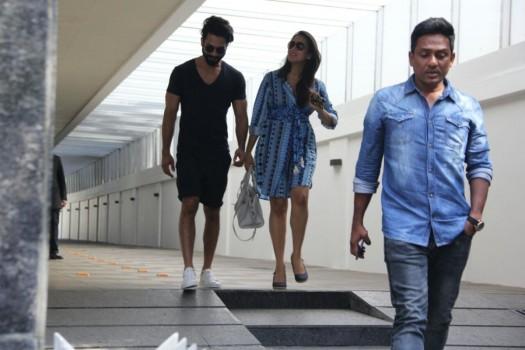 Bollywood actor Shahid Kapoor with Meera Rajput spotted at Hakasan Bandra.