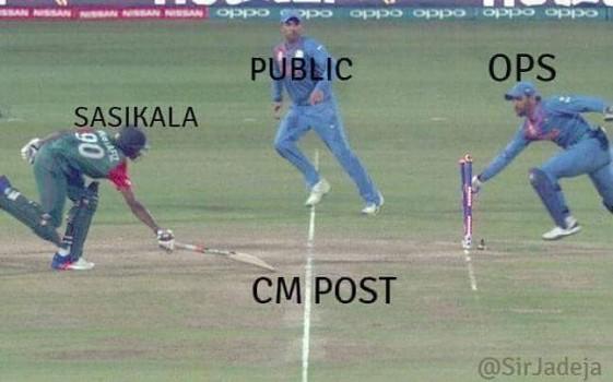 O Pannerselvam vs Sasikala funny memes go viral in social media.