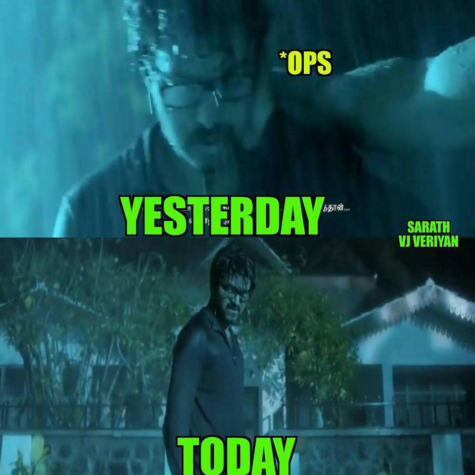 O Pannerselvam vs Sasikala funny memes go viral in social media. O Pannerselvam,Sasikala,O Pannerselvam vs Sasikala,Pannerselvam vs Sasikala,Pannerselvam memes,Pannerselvam funny memes,Sasikala funny memes,Sasikala memes