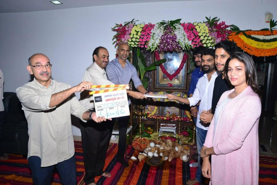 Naga Chaitanya, Lavanya Tripathi, Sai Korrapati, Suresh Babu's new movie launched in Hyderabad. Director Krishna RV Marimuthu, Producer Sai Korrapati, SS Rajamouli, Keeravani, D Suresh Babu, Srikanth, Vijayendra Prasad, Devineni Prasad, Gunnam Gangaraju, Avasarala Srinivas and others graced the event. Naga Chaitanya,Lavanya Tripathi,Sai Korrapati,Suresh Babu,Director Krishna RV Marimuthu,Producer Sai Korrapati,SS Rajamouli,Keeravani,D Suresh Babu,Srikanth,Vijayendra Prasad,Devineni Prasad