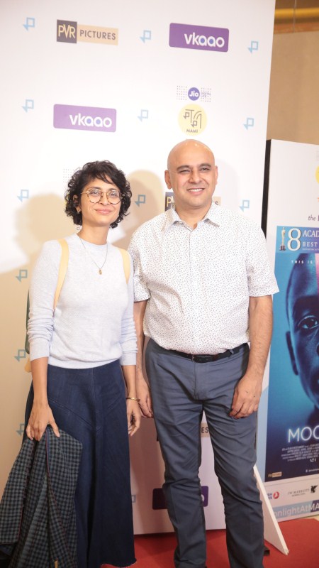 The Jio MAMI Film Club with Star in association with Vkaao premiered the award winning MOONLIGHT at PVR Icon, Versova, Mumbai. The premiere was attended by well-known personalities and actors- Rajkummar Rao, Kabir Khan and Mini Mathur, Rajkummar Rao, Ayan Mukerji, Vasan Bala, Victor Acharya, Shruthi Seth, Maanvi Gagroo, Priyanka Bose, Terence Lewis, Kiran Rao, Jio MAMi Film Festival with Star with Star Chairperson and Kamal Giachandani, CEO, PVR Pictures. Kiran Rao,Priyanka Bose,Moonlight,Moonlight special screening,Moonlight special screening pics,Moonlight special screening images,Moonlight special screening photos,Moonlight special screening stills