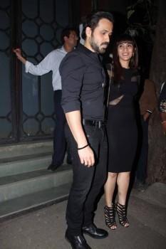 Bollywood actor Emraan Hashmi spotted with his wife Parveen Shahani at friends party at Bandra.