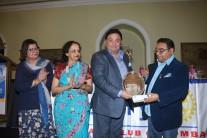 Bollywood actor Rishi Kapoor receives lifetime achievement award by the Rotary Club in Mumbai.