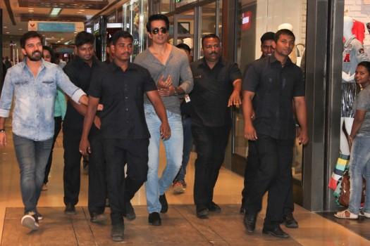 Bollywood actor Sonu Sood promotes his latest movie Kung Fu Yoga while also promoting a new range of Skechers shoes, at the Skechers Flagship store in Mumbai on Feburary 8, 2017.