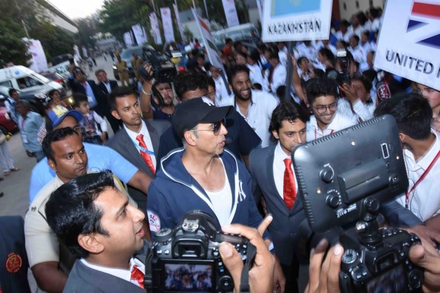 Bollywood actor Akshay Kumar during the flag off ceremony of 2nd Kudo World Cup in Mumbai on February 10, 2017. Akshay Kumar,actor Akshay Kumar,2nd Kudo World Cup,Kudo World Cup,Kudo World Cup 2017,Akshay Kumar latest pics,Akshay Kumar latest images,Akshay Kumar latest photos,Akshay Kumar latest stills,Akshay Kumar latest pictures