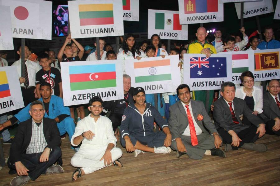 Bollywood actor Akshay Kumar during the flag off ceremony of 2nd Kudo World Cup in Mumbai on February 10, 2017. Akshay Kumar,actor Akshay Kumar,2nd Kudo World Cup,Kudo World Cup,Kudo World Cup 2017,Akshay Kumar latest pics,Akshay Kumar latest images,Akshay Kumar latest photos,Akshay Kumar latest stills,Akshay Kumar latest pictures