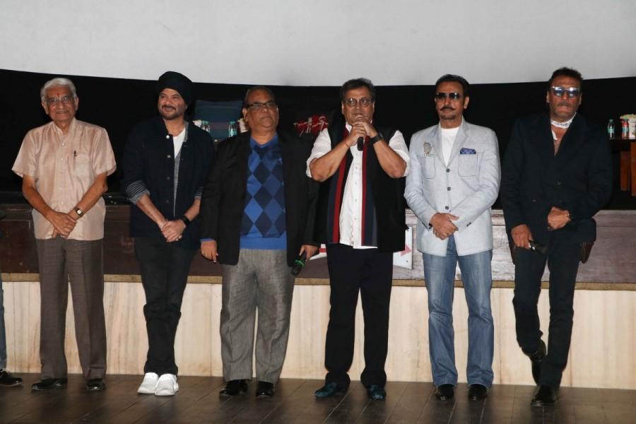 Bollywood Jackie Shroff, Anil Kapoor and filmmaker Subhash Ghai spotted during the launch of New Excelsior Mukta A2 cinema in Mumbai. Jackie Shroff,Anil Kapoor,Subhash Ghai,New Excelsior Mukta A2 cinema,New Excelsior,A2 cinema