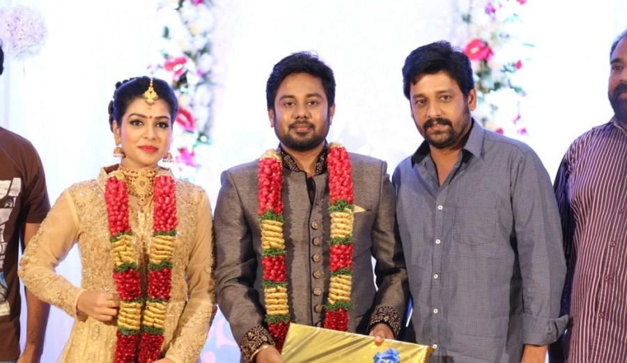 South Indian actor Vidharth at Karthik and Satna Titus wedding reception. GV Prakash Kumar,R Parthiban,Udhayanidhi Stalin,SJ Surya,Vidharth,Lollu Sabha Jeeva,Satna Titus wedding reception,Satna Titus reception,Satna Titus wedding,Satna Titus wedding reception pics,Satna Titus wedding reception images,Satna Titus wedding recepti