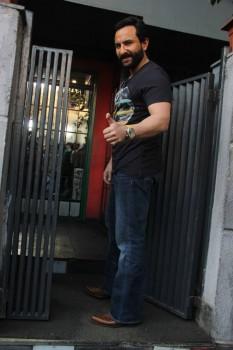 Bollywood actor Saif Ali Khan spotted at Monkey Bar in Mumbai.