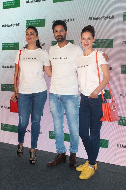 Bollywood actors Gul Panag and Kalki Koechlin during the launch of #UnitedByHalf campaign by United Colors of Benetton in Mumbai, India on February 10, 2017. The campaign will be committed towards gender inequalities and women empowerment.varinder chawla Kalki Koechlin and Gul Panag,Kalki Koechlin,Gul Panag,#UnitedByHalf Campaign,#UnitedByHalf,United Colors of Benetton