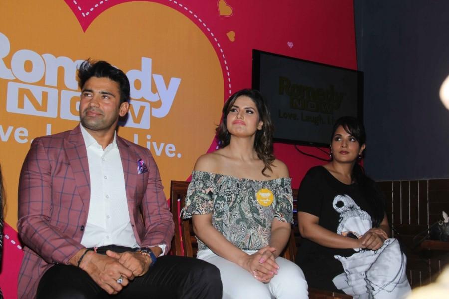 Indian wrestler Sangram Singh, Bollywood actor Maria Goretti and Zareen Khan during #FurrentinesDay celebration with Romedy NOW in Mumbai on February 10, 2017. #FurrentinesDay is a unique way of celebrating Valentine day with abandoned animals and pet, with a aim to help animals get a merrier and furrier future. Sangram Singh,Maria Goretti,Zareen Khan,#FurrentinesDay celebration,#FurrentinesDay,Romedy NOW,Indian wrestler Sangram Singh