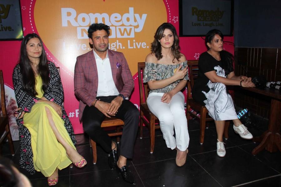 Indian wrestler Sangram Singh, Bollywood actor Maria Goretti and Zareen Khan during #FurrentinesDay celebration with Romedy NOW in Mumbai on February 10, 2017. #FurrentinesDay is a unique way of celebrating Valentine day with abandoned animals and pet, with a aim to help animals get a merrier and furrier future. Sangram Singh,Maria Goretti,Zareen Khan,#FurrentinesDay celebration,#FurrentinesDay,Romedy NOW,Indian wrestler Sangram Singh