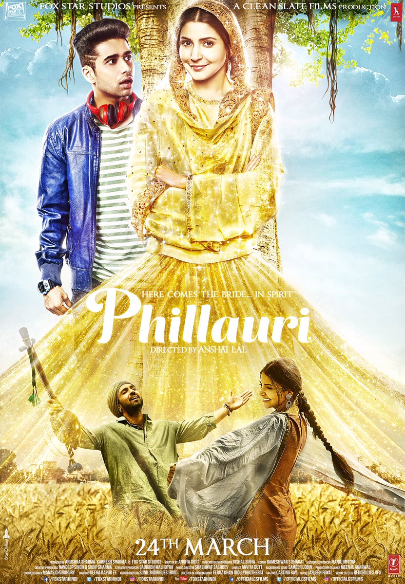 Phillauri is an upcoming Bollywood romantic comedy film, written by Anvita Dutt, "Phillauri", releasing on March 24, is produced by Fox Star Studios and Clean Slate Films. Starring Anushka Sharma and Diljit Dosanjh in the lead role. Anushka Sharma,Diljit Dosanjh,Phillauri first look poster,Phillauri first look,Phillauri poster,Phillauri,Phillauri movie poster,Phillauri pics,Phillauri images,Phillauri photos,Phillauri stills,Phillauri pictures