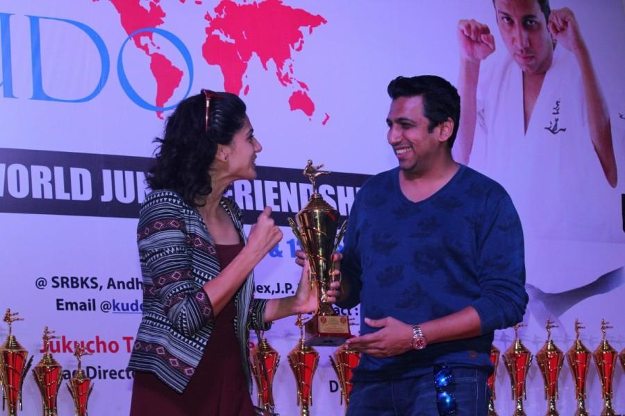 Bollywood actress Taapsee Pannu with Mehul Vora, President, Kudo International Federation of India. Taapsee Pannu,2nd Kudo World Cup,actress Taapsee Pannu,Taapsee Pannu latest pics,Taapsee Pannu latest images,Taapsee Pannu latest photos,Taapsee Pannu latest pictures,Taapsee Pannu latest stills