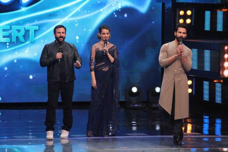 Celebs like Saif Ali Khan, Shahid Kapoor, Kangana Ranaut promote Rangoon on Indian Idol. Saif Ali Khan,Shahid Kapoor,Kangana Ranaut,Rangoon,Rangoon on Indian Idol,Rangoon promotion,Rangoon movie promotion,Rangoon movie promotion pics,Rangoon movie promotion images,Rangoon movie promotion photos,Rangoon movie promotion stills