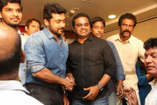 Telugu movie S3 (Yamudu 3) success meet held at Hyderabad. Celebs like Suriya, director Hari, producer Malkapuram Shivakumar and others graced the event.