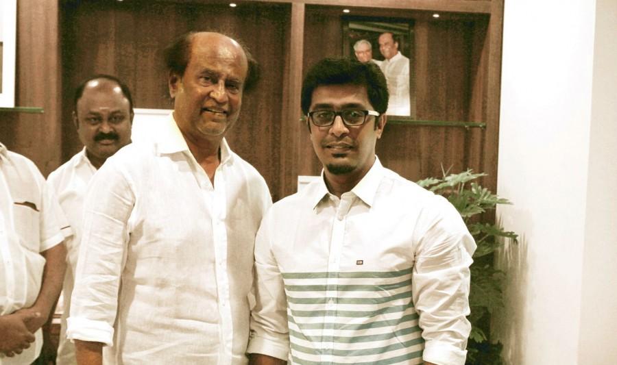 Actor Shanthanu Bhagyaraj, Director Adhiroopan, Producer Pollachi V Visu, Pollachi Gold V Kumar met Superstar Rajinikanth. Actor Shanthanu Bhagyaraj,Director Adhiroopan,Producer Pollachi V Visu,Pollachi Gold V Kumar,Mupparimanam Team,Mupparimanam,Mupparimanam promotion