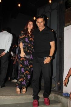 Bollywood actor Akshay Kumar, Twinkle Khanna & Bobby Deol spotted at Korner house for dinner in Bandra.
