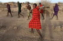 Turkana tribesmen walk with guns in order to protect their cattle from rival Pokot and Samburu tribesmen near Baragoy, Kenya. Armed cattle herders have been flooding onto farms and wildlife conservancies in drought-ravaged northern Kenya, leading to violence in which at least 11 people have been killed and a tourist lodge torched, residents said.