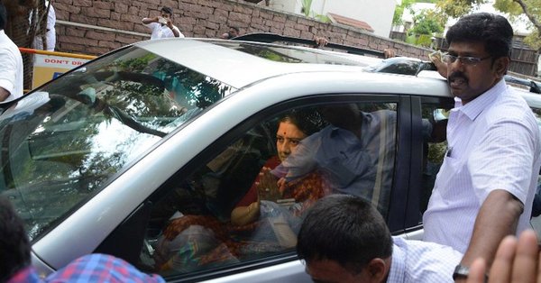 AIADMK General Secretary V.K. Sasikala, held guilty for corruption, arrived at the Central Jail here on Wednesday to surrender, an official.